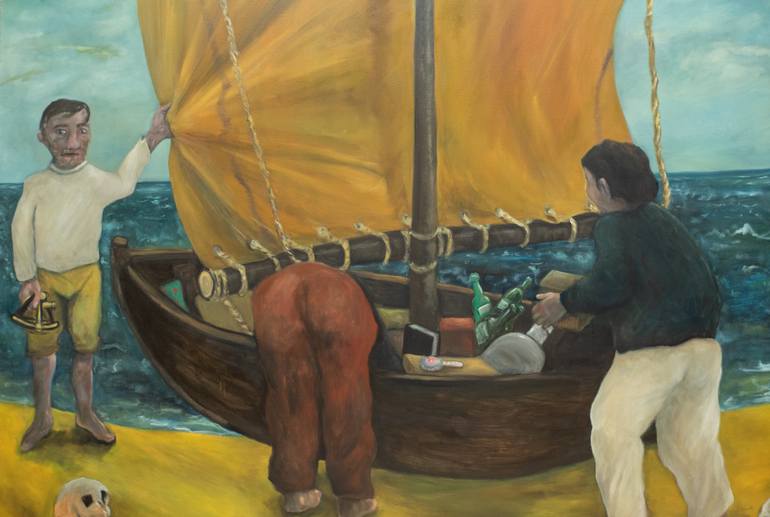 Original Expressionism Beach Painting by Michael Hayter