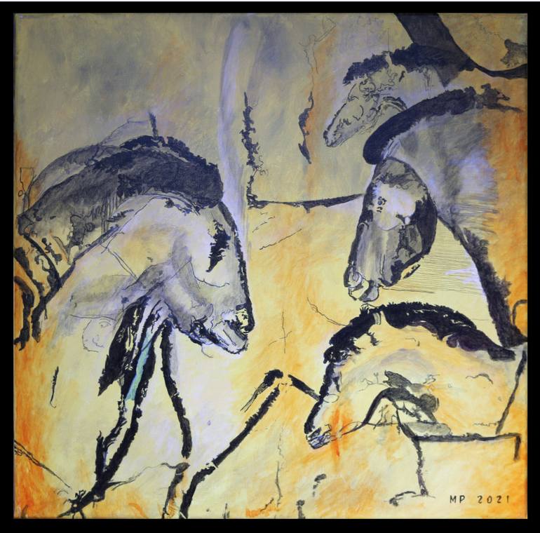 Chauvet Horses Painting by Moorland Productions | Saatchi Art