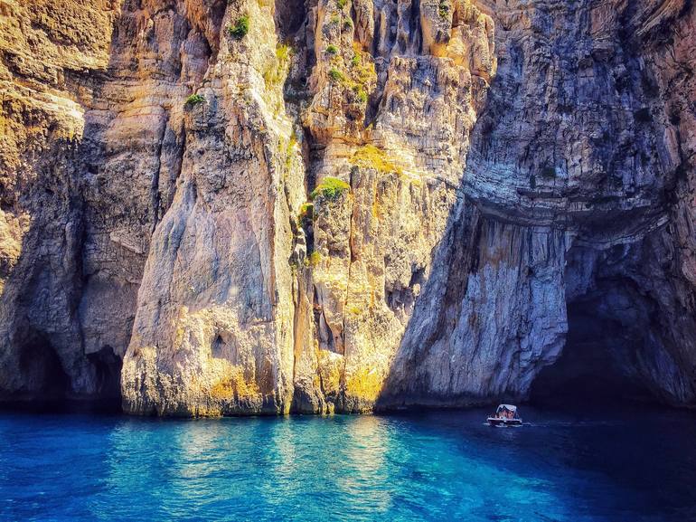 Cliff Caves in Shadow, Paxos, Greece Photography by Derek Alvarez ...