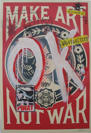 MAKE ART NOT WAR - OK, vandalized thumb