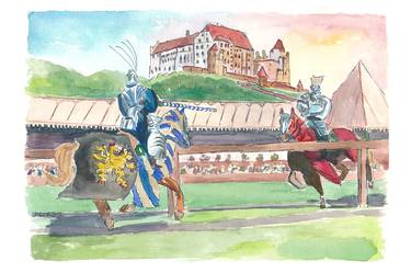 Landshut Knight Tournament in Front of Historical Scenery thumb