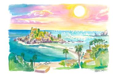 Isola Bella Taormina Sicily Panoramic View thumb