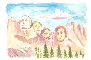 Mount Rushmore in South Dakota in Bright Sunlight thumb