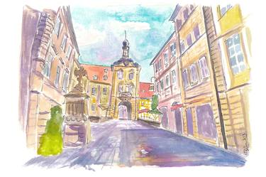 Beautiful Bamberg Old Town Hall on Bridge across Pegnitz thumb