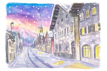 Garmisch Partenkirchen Main Street Winter Scene thumb