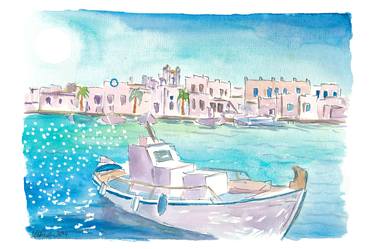 Little Greece Harbour Scene with Turquoise Sea thumb