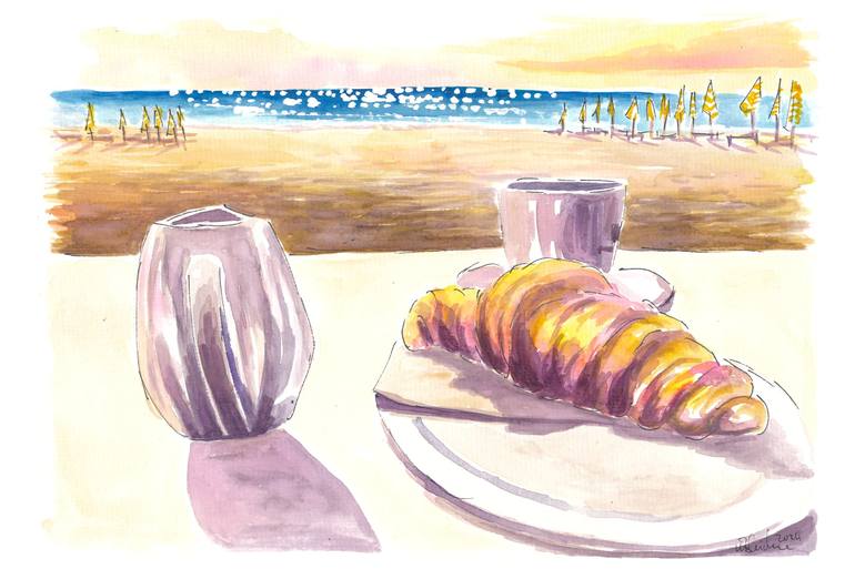 Print of Impressionism Beach Paintings by M Bleichner