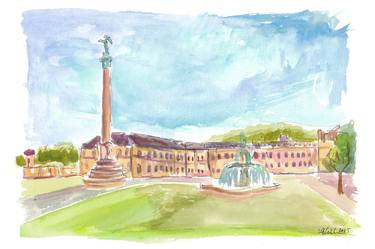 Original Impressionism Architecture Painting by M Bleichner