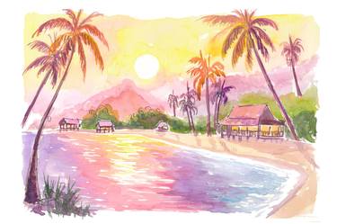 Original Impressionism Beach Painting by M Bleichner