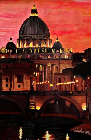 Original Architecture Paintings by M Bleichner