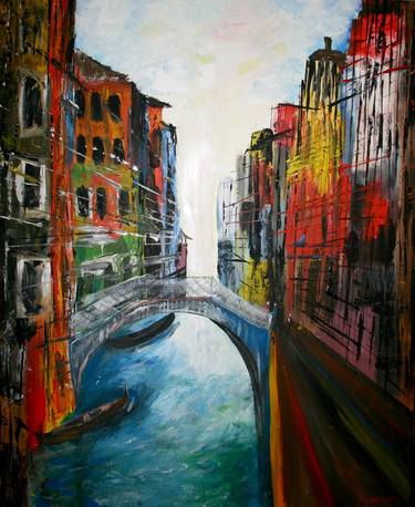 Original Expressionism Cities Paintings by M Bleichner