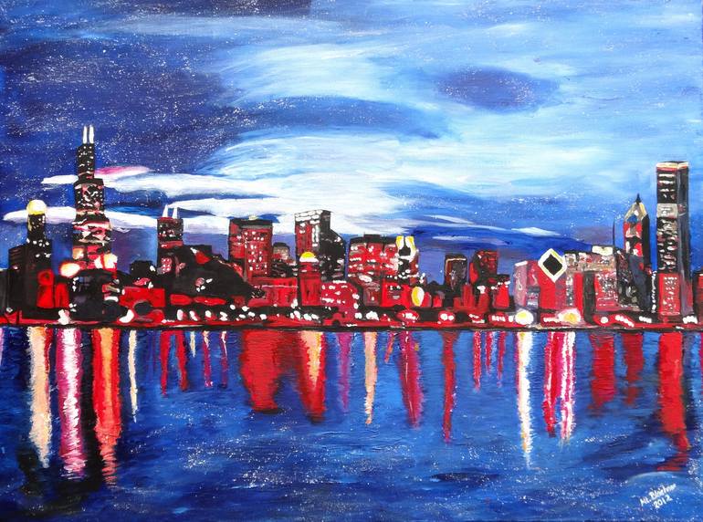 chicago skyline pop art