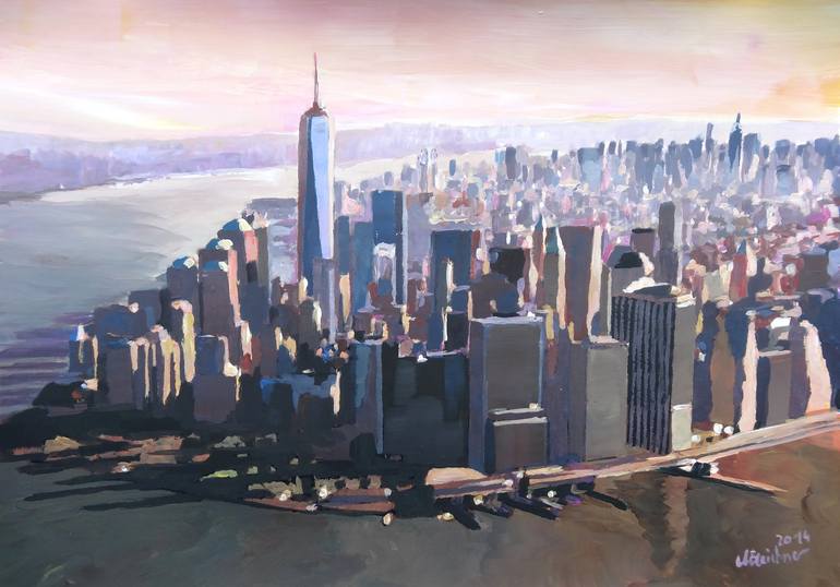 The unforgettable Skyline of New York City Manhattan with Freedom Tower ...