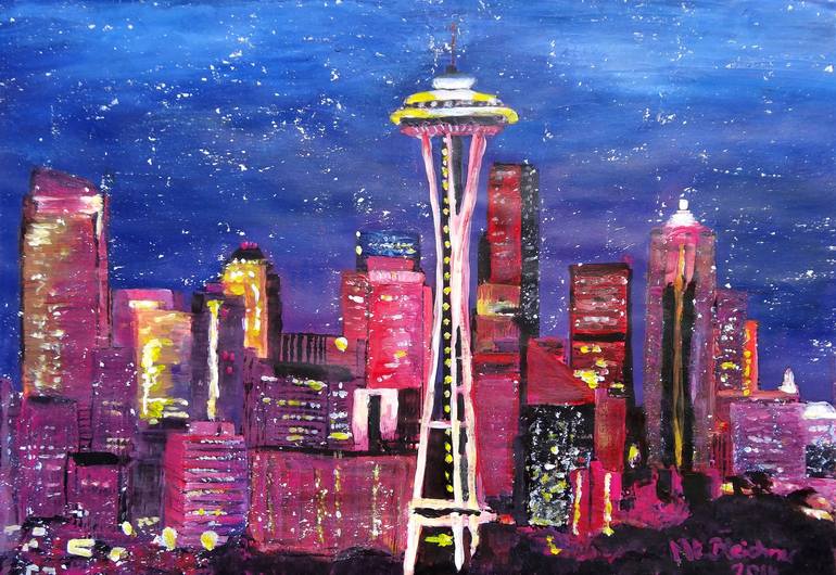 Seattle Skyline 12th Man Legion of Boom Painting Essential T