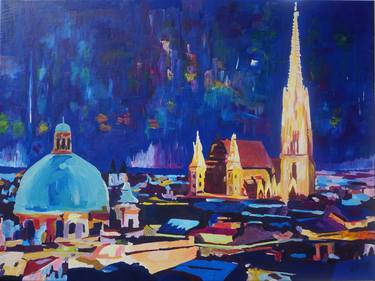 Original Impressionism Cities Paintings by M Bleichner