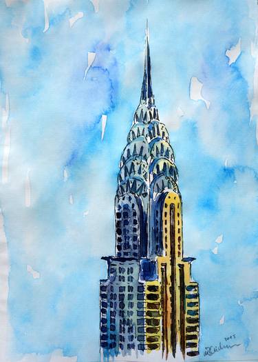 Solitary View of Chrysler Building New York City thumb