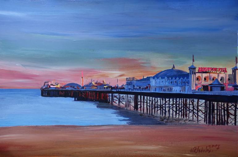 St Marten outlet Pier Acrylic canvas Painting