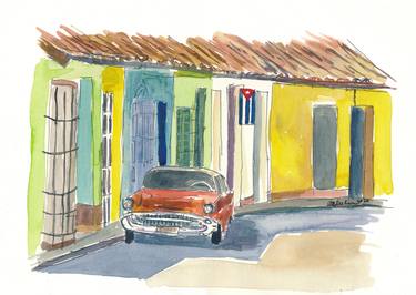 Cuban Street Scene With Cars thumb