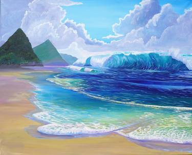 Original Impressionism Beach Paintings by M Bleichner