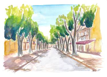 Aix en Provence Cours Mirabeau Street Scene thumb