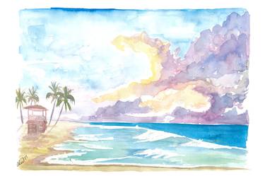 Print of Impressionism Beach Paintings by M Bleichner