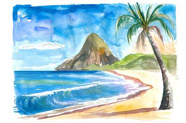 Saint Lucia Antilles Dreams With Petit Piton and Beach thumb