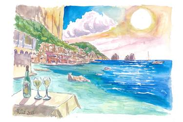 Capri Epic View and Refreshing Drink with Faraglioni Rocks thumb