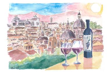 Romantic Vino in Roma Italy with Panoramic View from Hill thumb