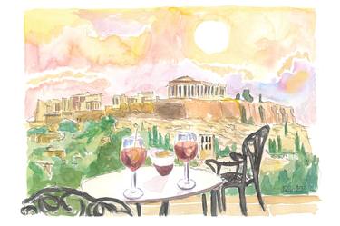 Sunset Romance in Athens Greece with Aperitif and Acropolis View thumb