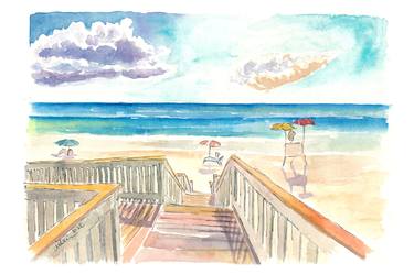 Original Impressionism Beach Paintings by M Bleichner