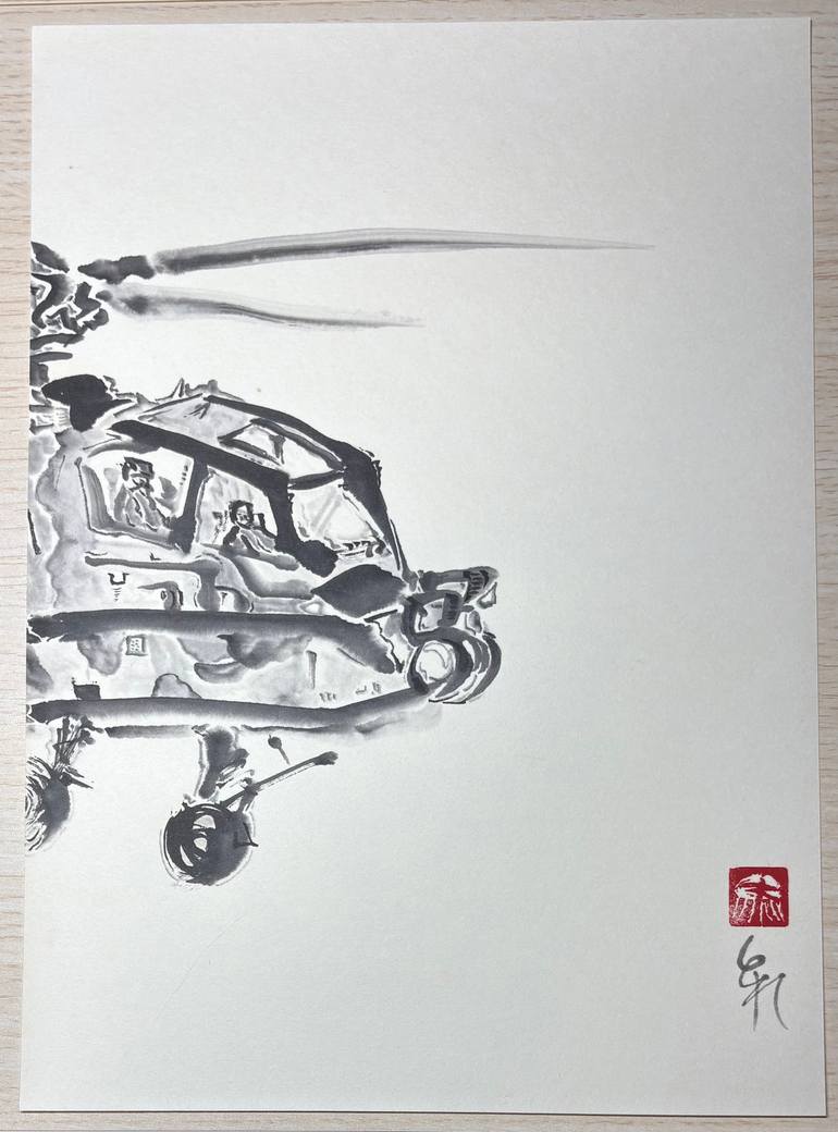 Original Black & White Science/Technology Painting by Ry Tomado