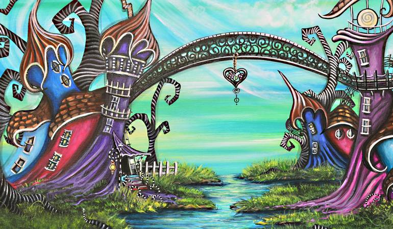 Original Surrealism Landscape Painting by Sherry Arthur