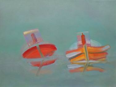 Original Impressionism Boat Paintings by Charles Stuart