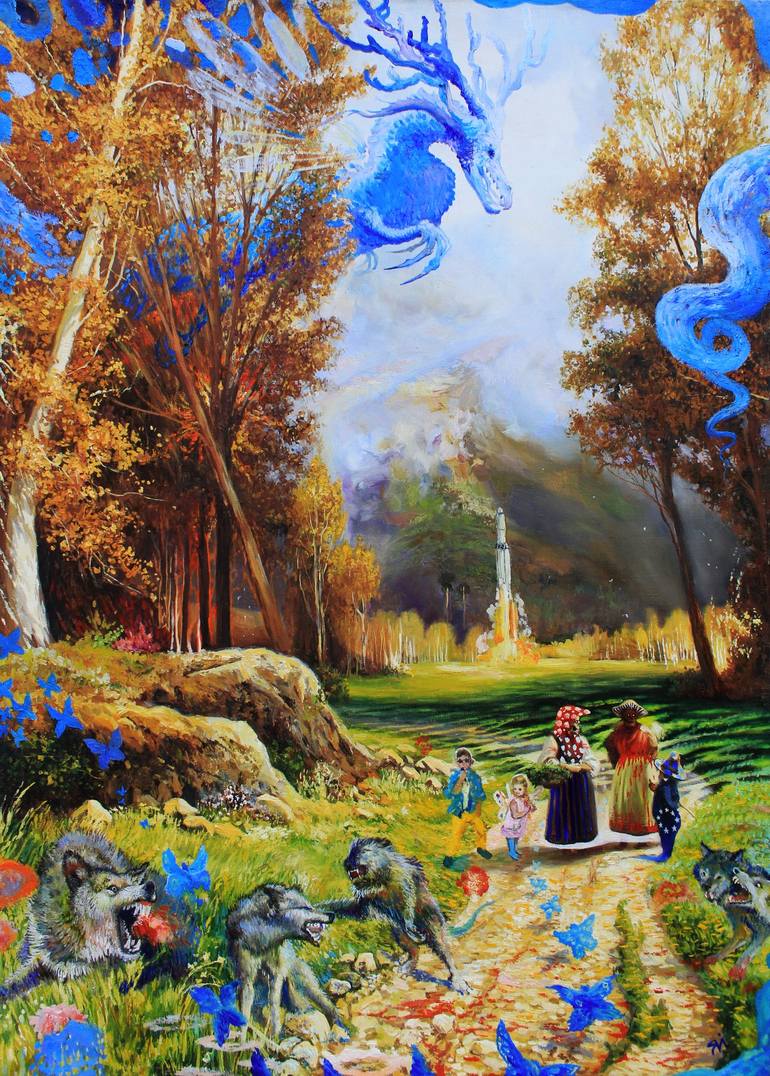 Print of Surrealism Landscape Paintings by Illia Yarovoy