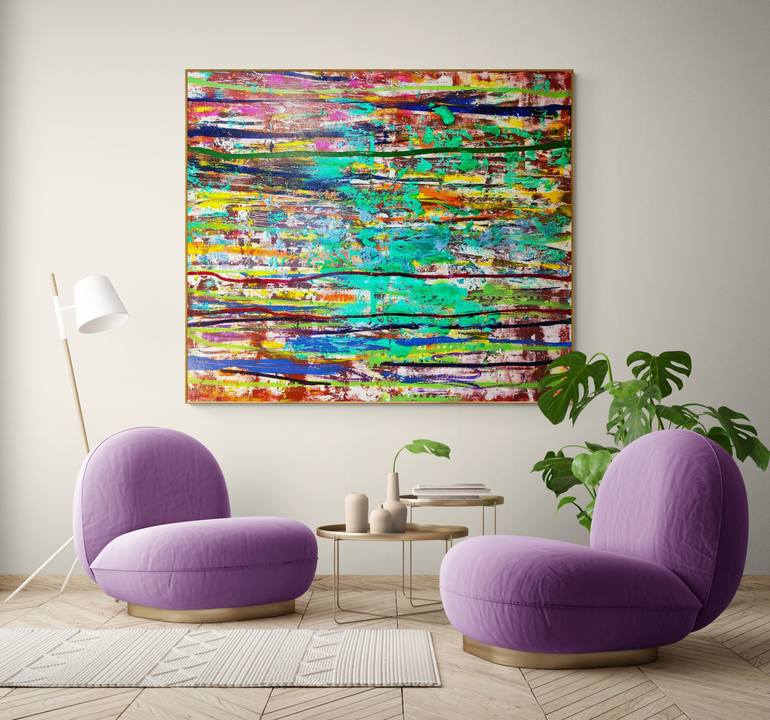 Original Abstract Expressionism Abstract Painting by Algis Beržiūnas