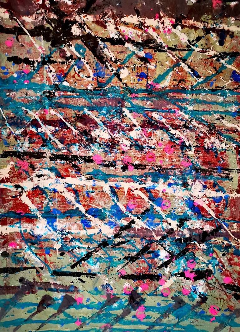 Original Abstract Expressionism Abstract Painting by Algis Berziunas