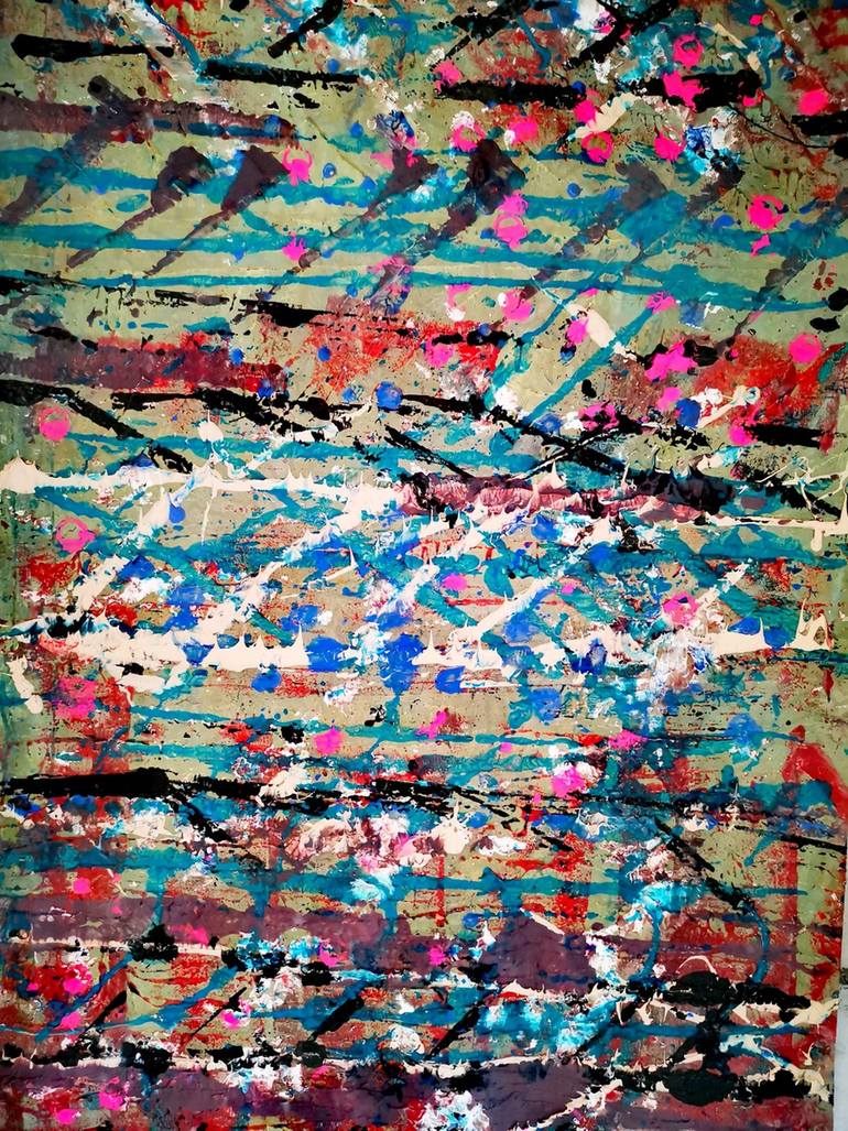 Original Abstract Expressionism Abstract Painting by Algis Berziunas