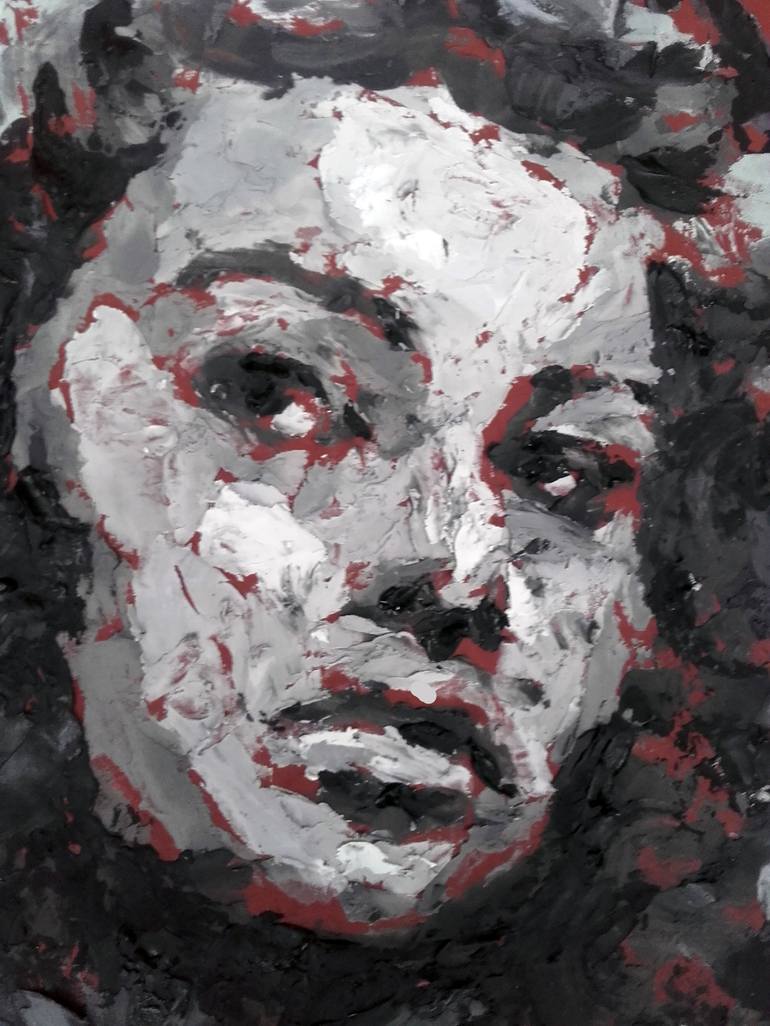 Original Abstract Expressionism Portrait Painting by Algis Beržiūnas