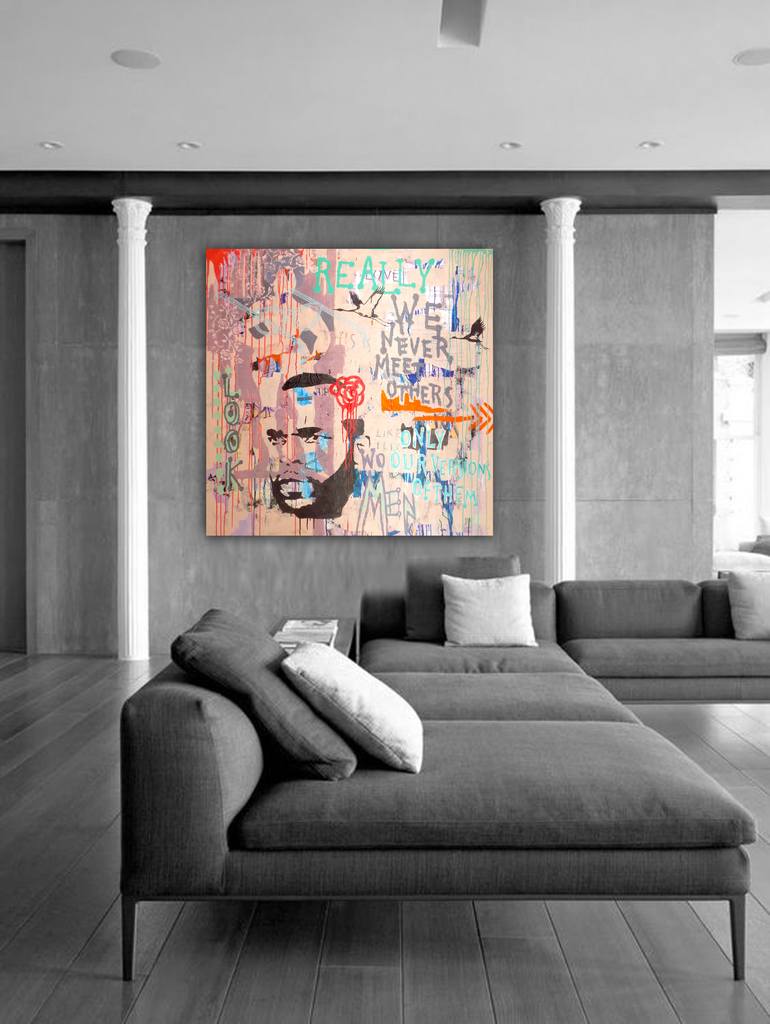 Original Documentary Typography Painting by Algis Berziunas