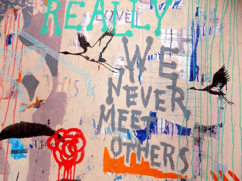 Original Documentary Typography Painting by Algis Berziunas