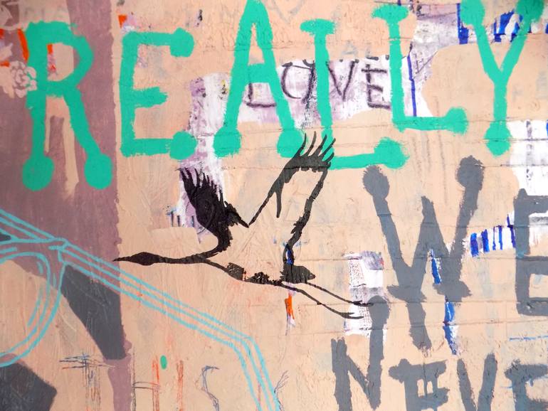 Original Documentary Typography Painting by Algis Berziunas