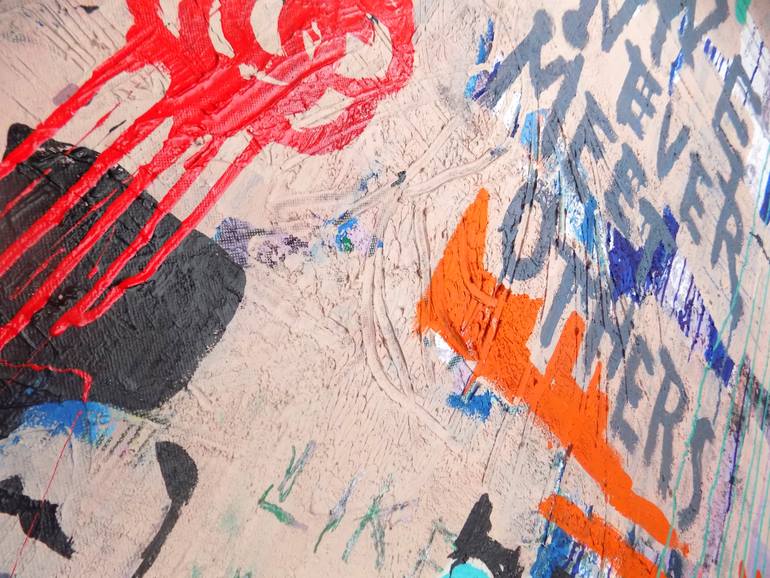 Original Documentary Typography Painting by Algis Berziunas