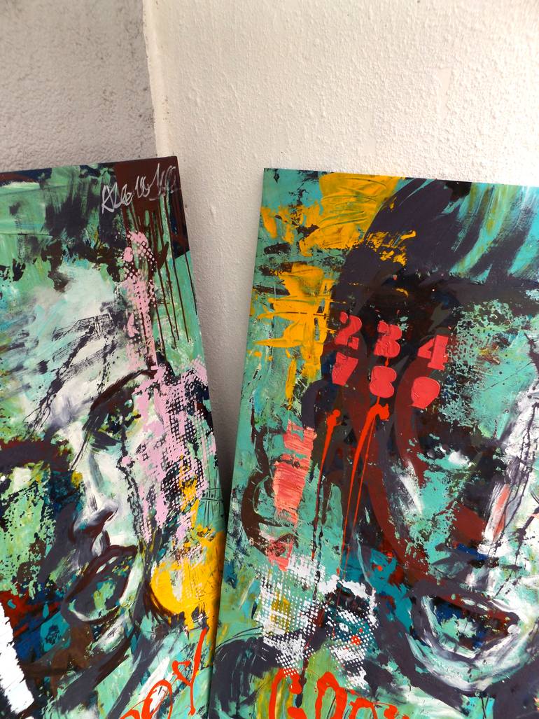 Original Expressionism People Painting by Algis Berziunas