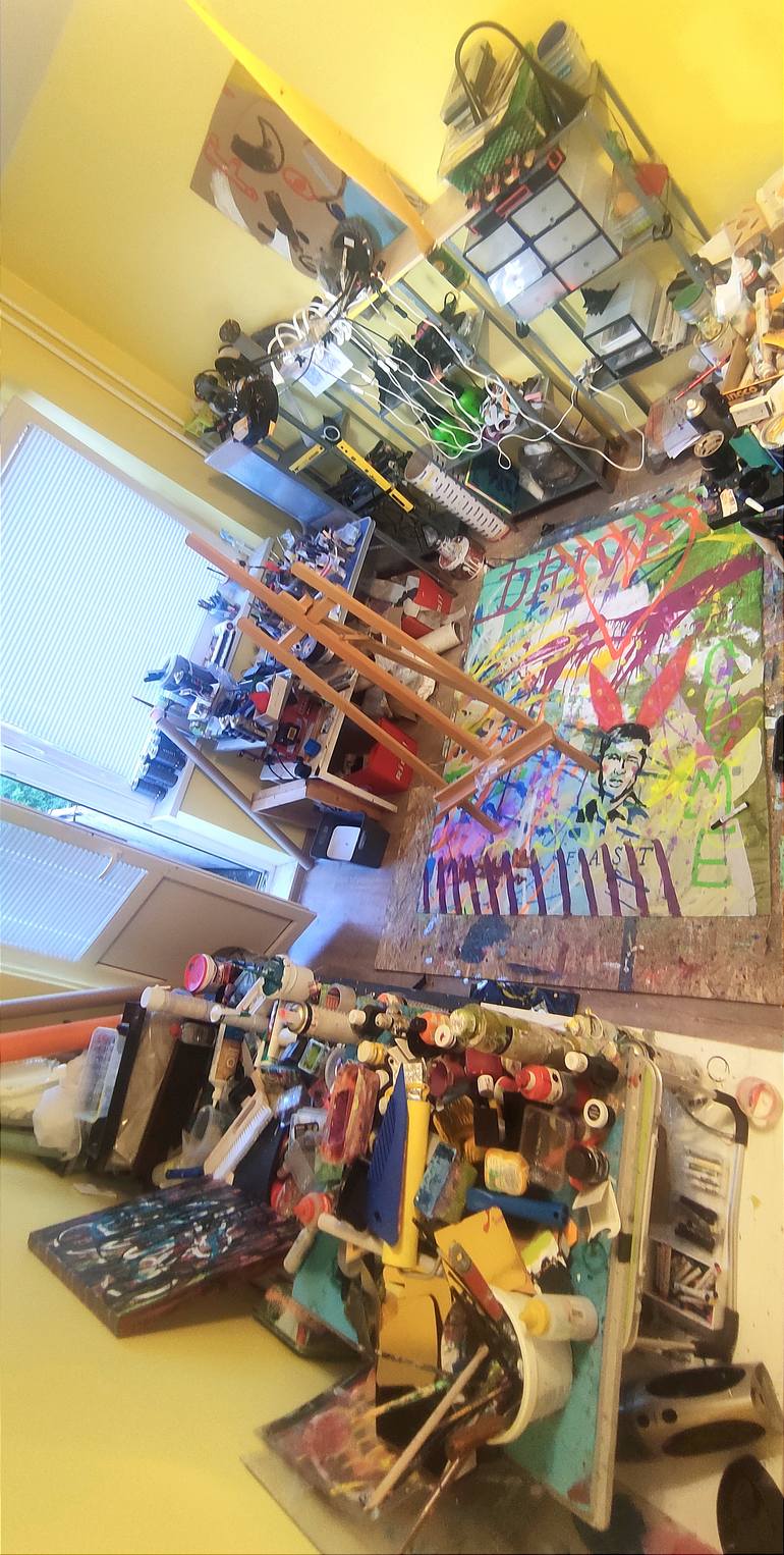 Original Conceptual Abstract Painting by Algis Berziunas