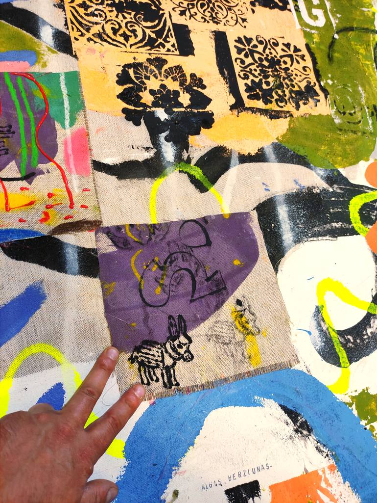 Original Abstract Expressionism Beach Painting by Algis Berziunas