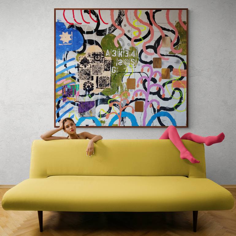 Original Abstract Expressionism Beach Painting by Algis Berziunas