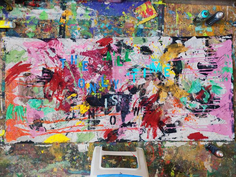 Original Conceptual Abstract Painting by Algis Berziunas