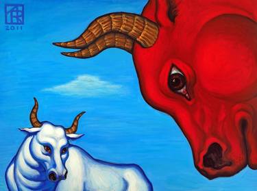 Original Expressionism Animal Painting by Anastasia Rurikov Simes