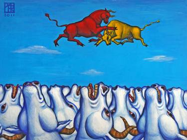 Original Expressionism Animal Painting by Anastasia Rurikov Simes