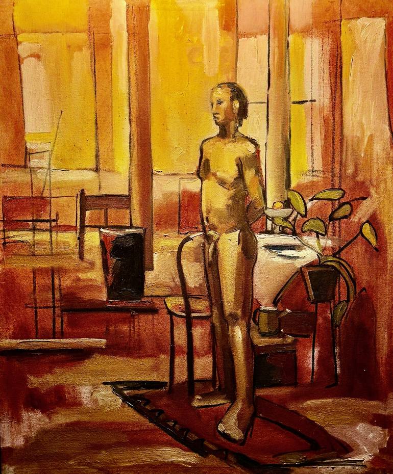 Original Modernism Nude Painting by Steven Miller